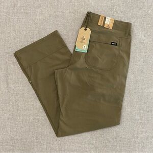 Prana Zion II Stretch Relaxed Fit Slate Green Straight Mens 33x30 Pants NWT